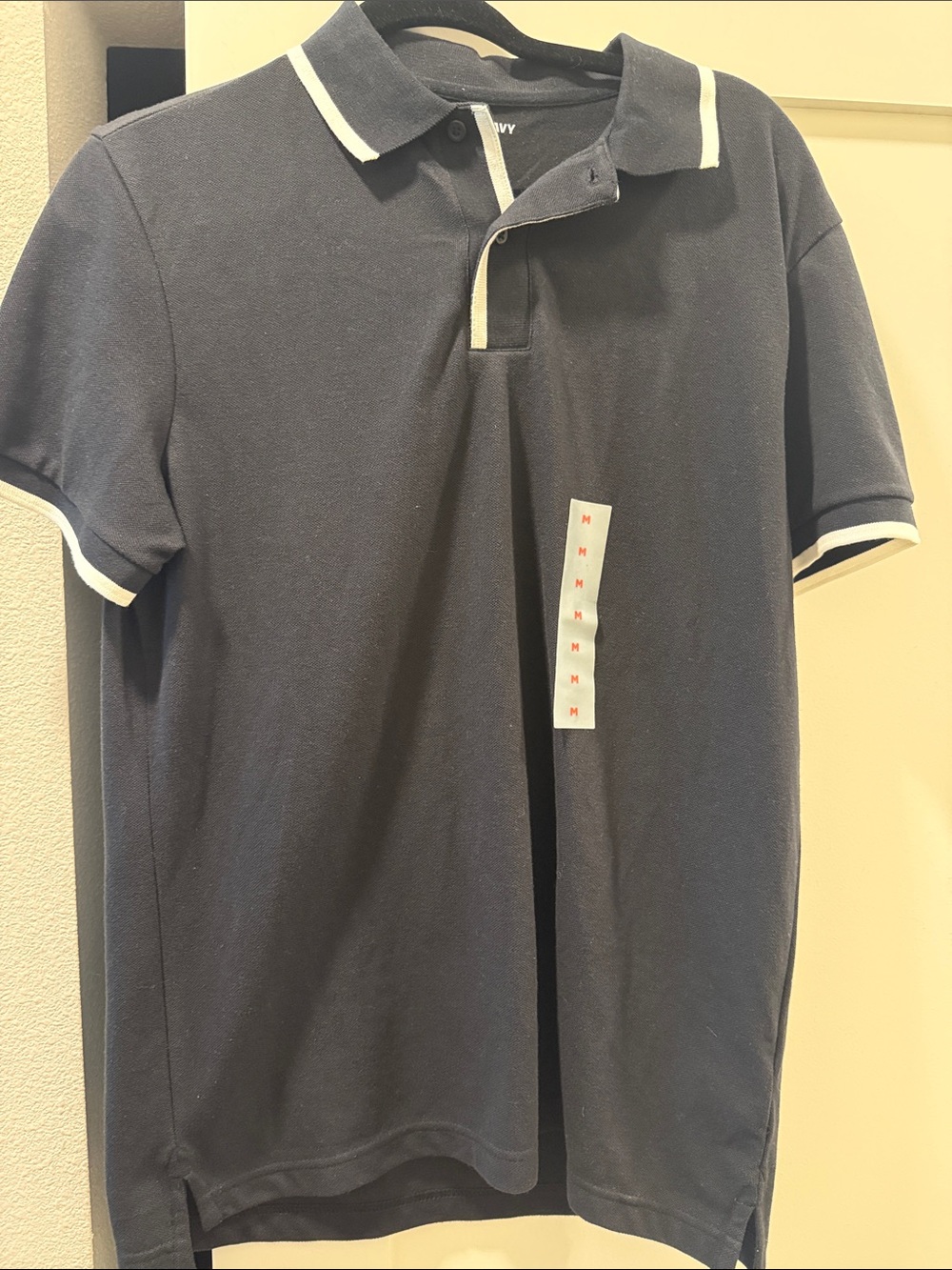 Old Navy Navy Polo with White Contrast Trim